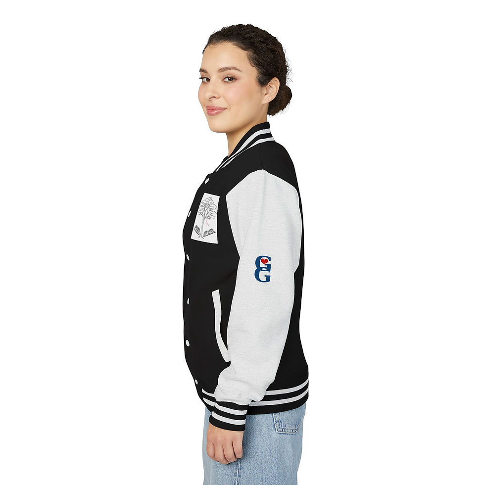 Thumbnail: Free From Shame with red lips Letterman style Jacket