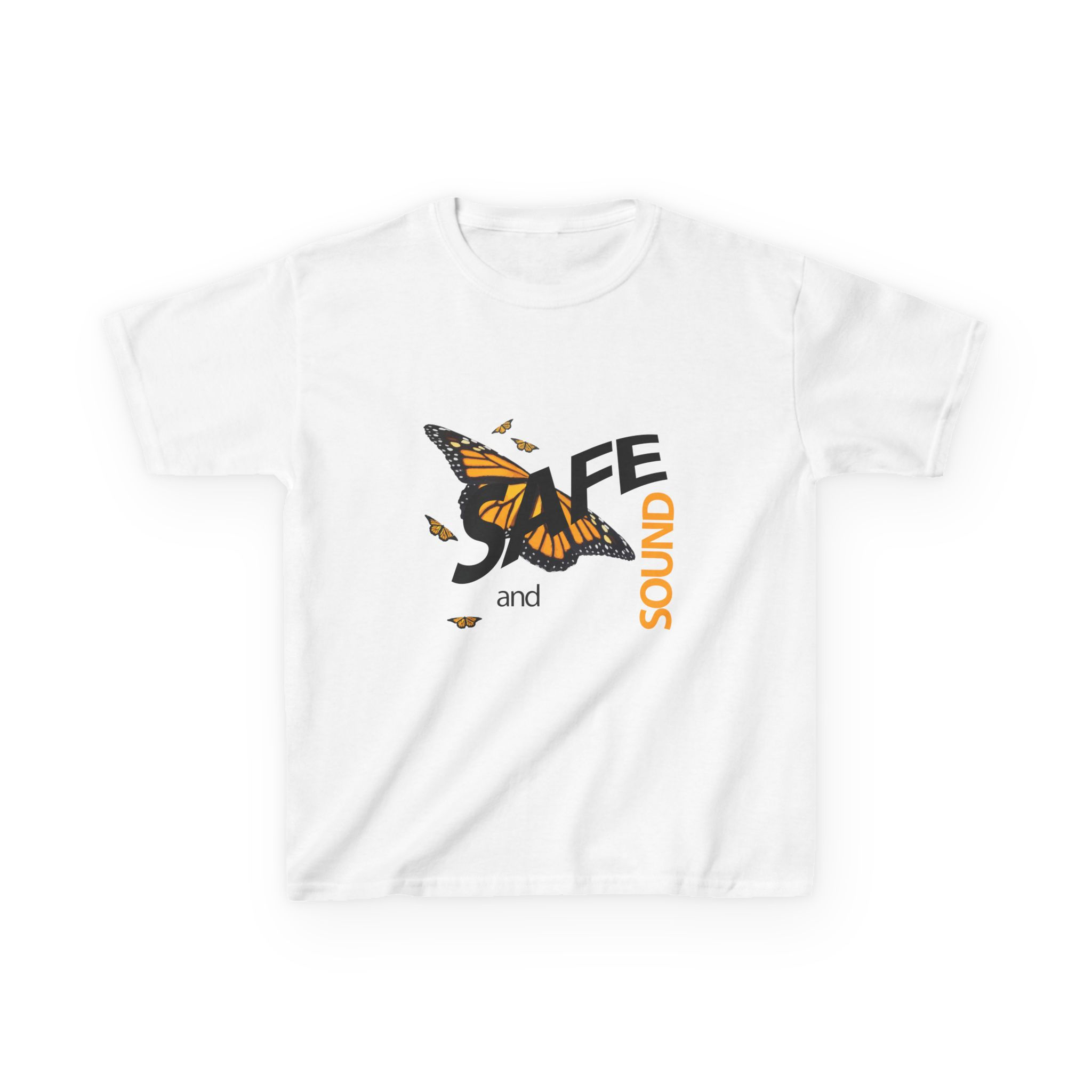 Safe and Sound Migrant Butterfly YOUTH short sleeve cotton tee