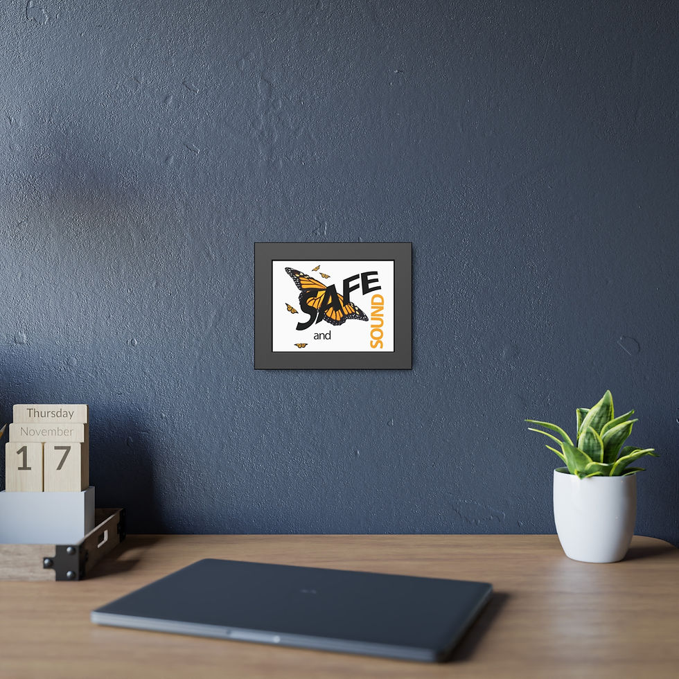 Thumbnail: SAFE and SOUND Migrant Butterfly framed HORIZONTAL posters