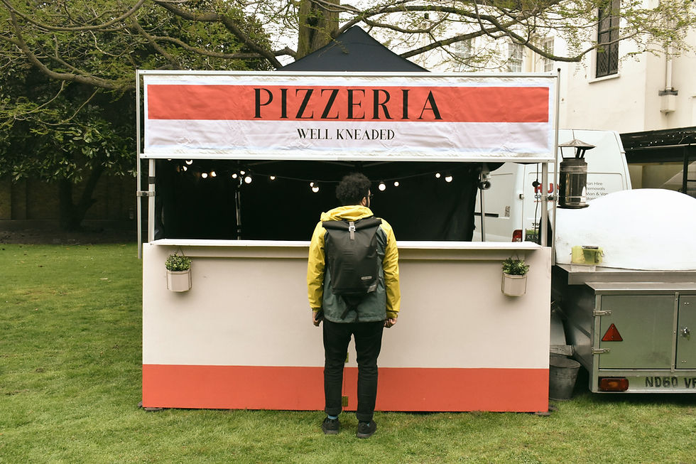 Gazebo & trailer oven set up