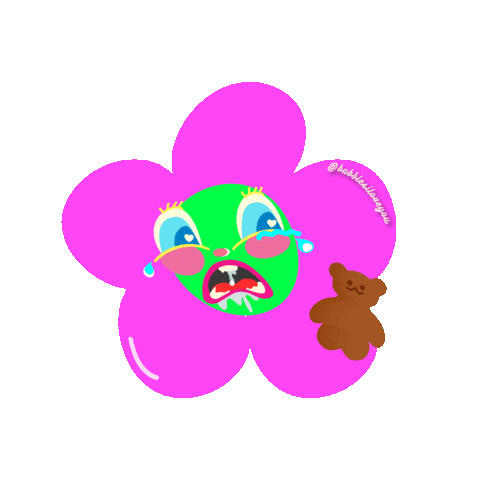 crybaby flower with teddy bear