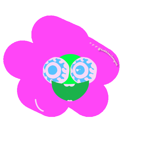 Cute, happy, smiley Neon GIF flower