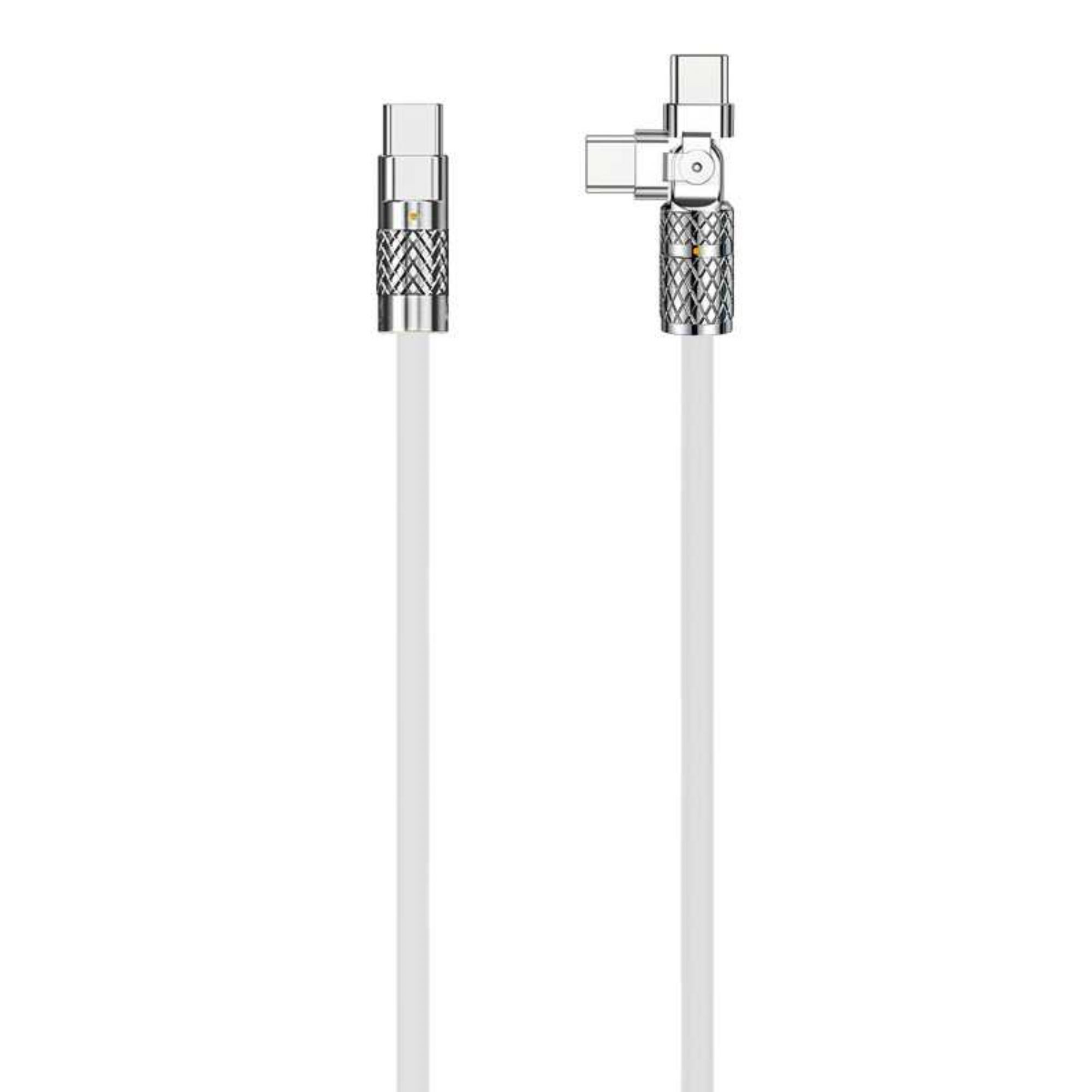 Mioji USB-C 100W 180° Dönebilen 480Mbps Hızlı Şarj ve Data Kablosu 1,8m Beyaz