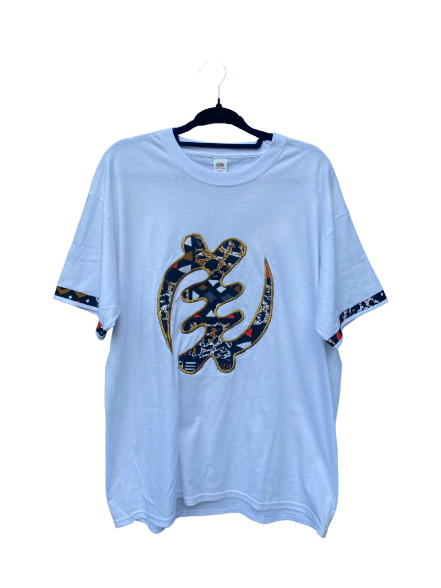 Thumbnail: Afro Print Fabric Adinkra Symbol "Gye Nyame" T-Shirts