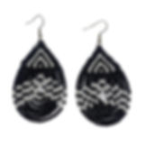 Black & White Teardrop Afro Beaded Earrings
