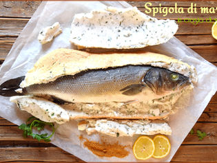 Spigola di mare in crosta di sale