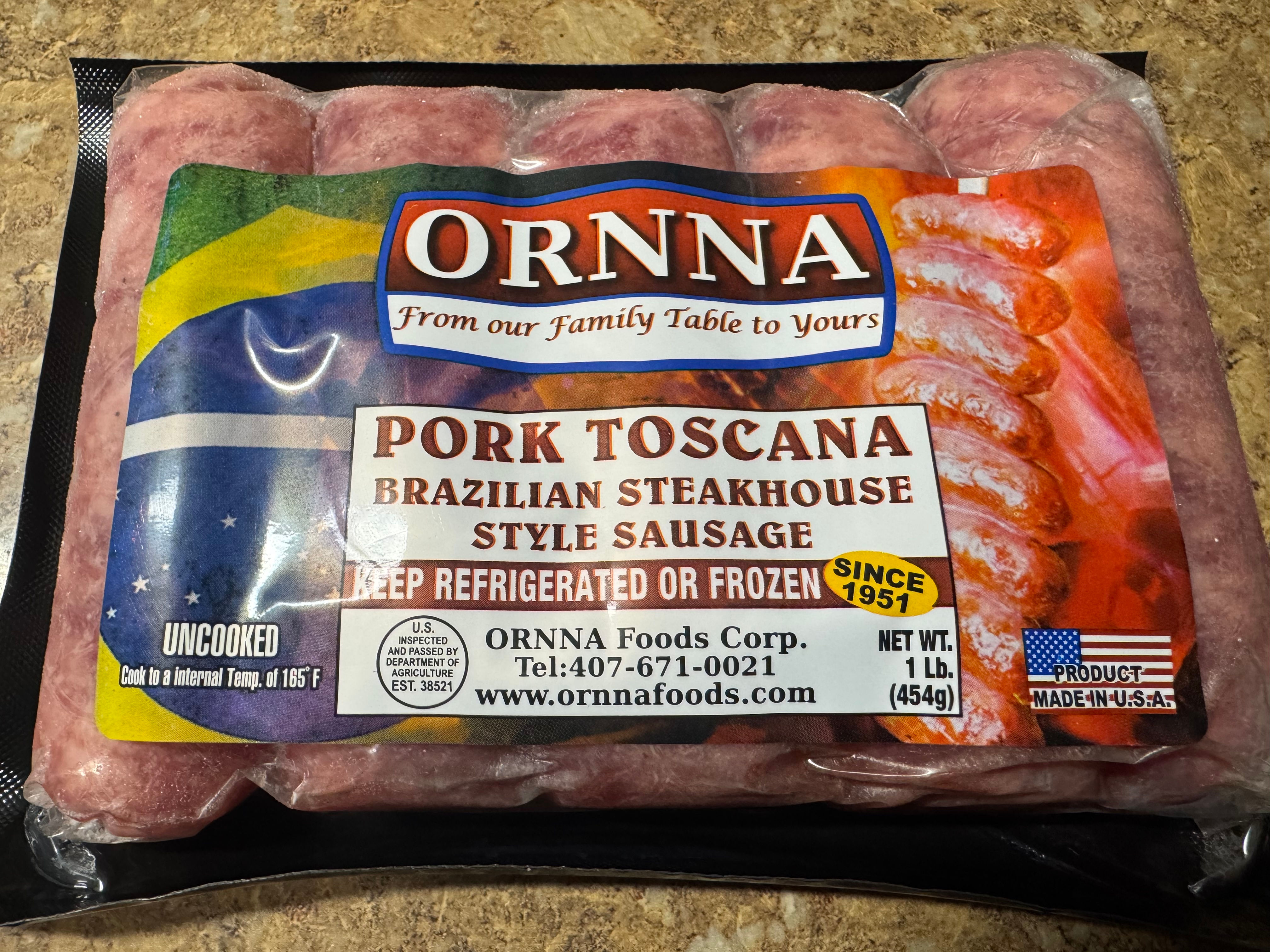 Linguiça Toscana 455g/1libra-estilo churrascaria Brasileira 