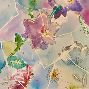 Still life study in Inks and Ink resist