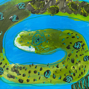 Student Artwork of Snake - Acrylic Paint