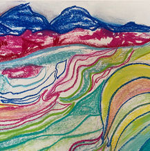 Experimenting with colour and form at our Abstract Landscape studio art groups