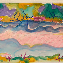 Experimenting with colour and form at our Abstract Landscape studio art groups