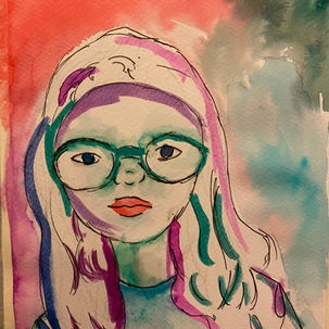 Working in Inks for a self portrait