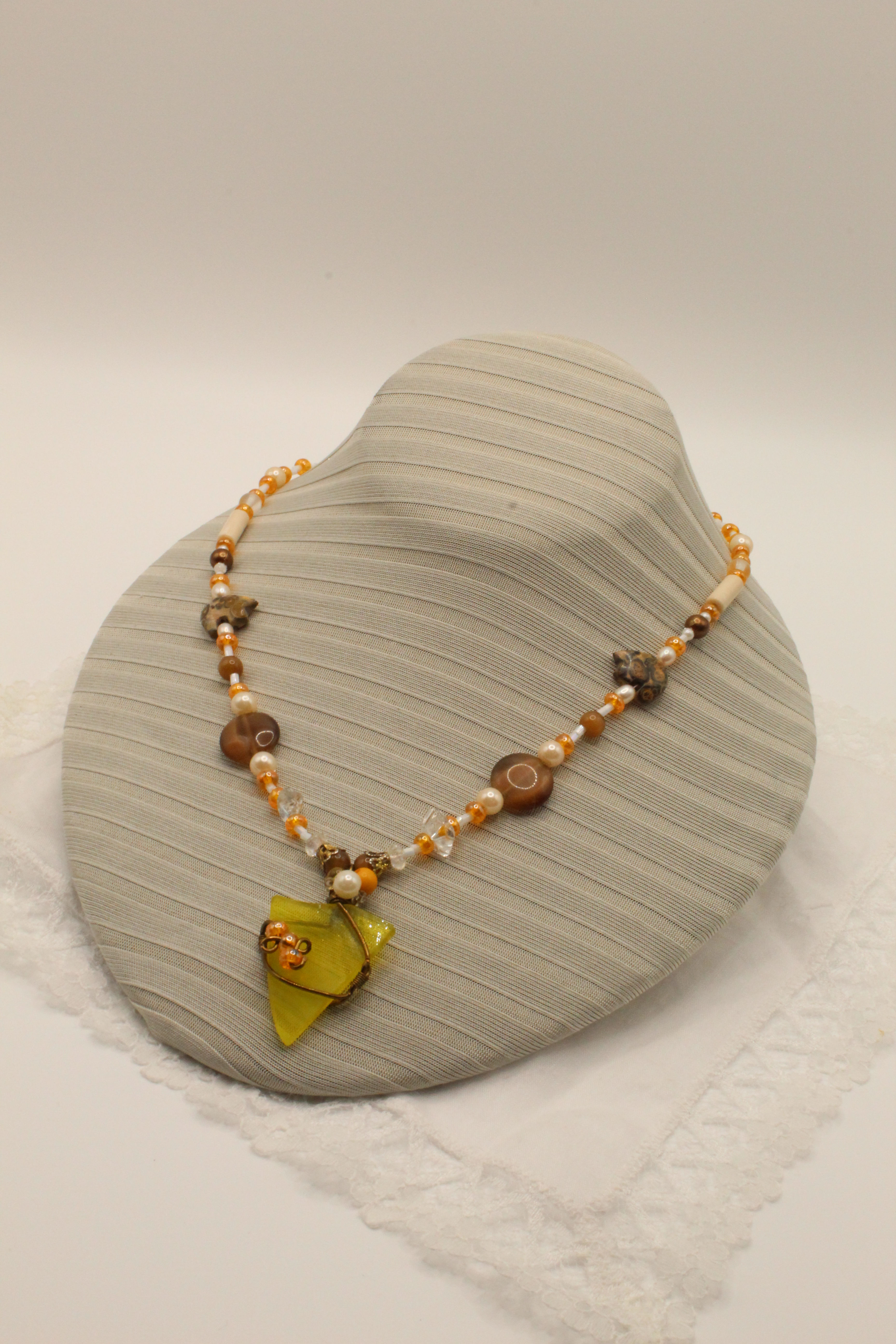 Yellow Stained Glass Pendant