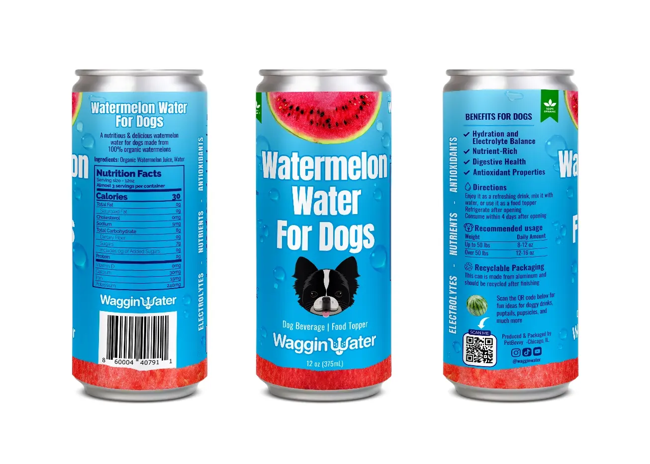 Watermelon Water For Dogs (12oz Cans)
