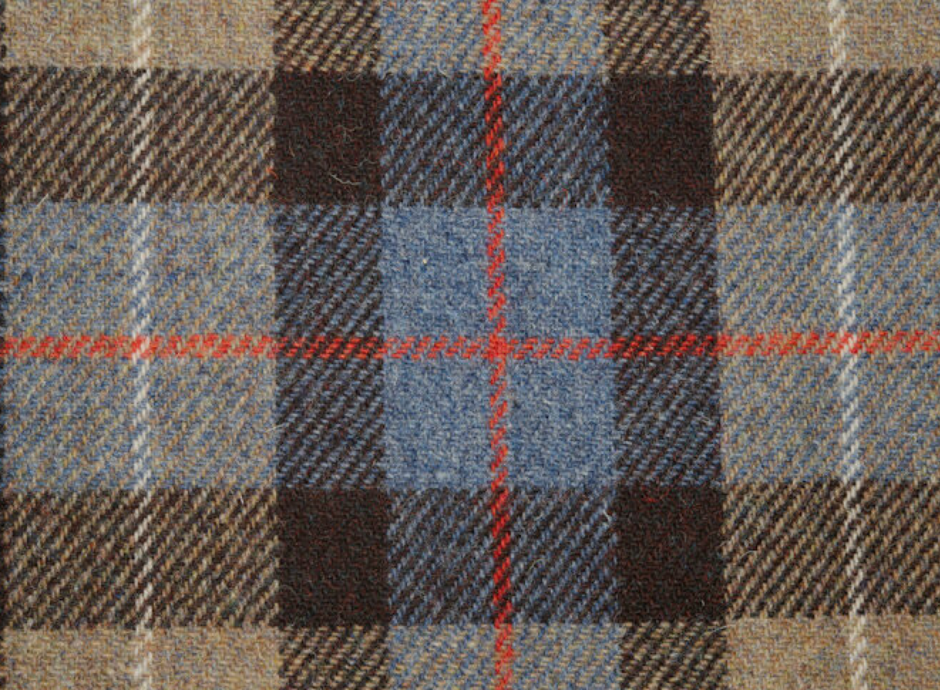 Original Harris Tweed Meterware „ 70‘s Light “ Blau Beige kariert