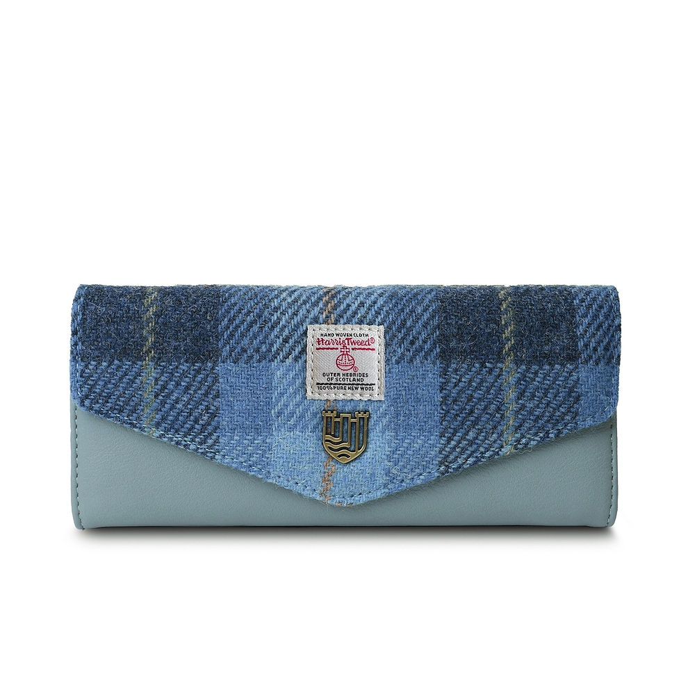Miniaturbild: Harris Tweed© Damen Geldbörse Marlene Atlantic Tartan Frontansicht