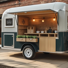 Mobiler Verkaufsanhänger / Food Trailer im Retro Stil - Tee