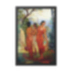 Shakunthala Raja Ravi Varma painting canvas, Shakunthala wall décor art