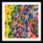 "A vibrant and colorful image featuring numerous small toy cars arranged in a spiral pattern on a multicolored, painted background. The cars are of various colors, including green, yellow, red, blue, and black, and are positioned on top of a canvas with a multitude of overlapping paint strokes in shades of yellow, green, blue, purple, orange, and pink. The arrangement of the cars and the colorful background create a visually striking and dynamic composition."