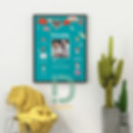 "Adorable photo frame displaying baby birth details, including name, date of birth, weight, and height, in a charming design.