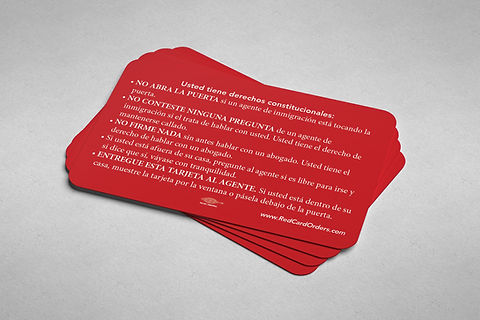 Know Your Rights Cards | redcardorders.com | Immigrant Rights Cards