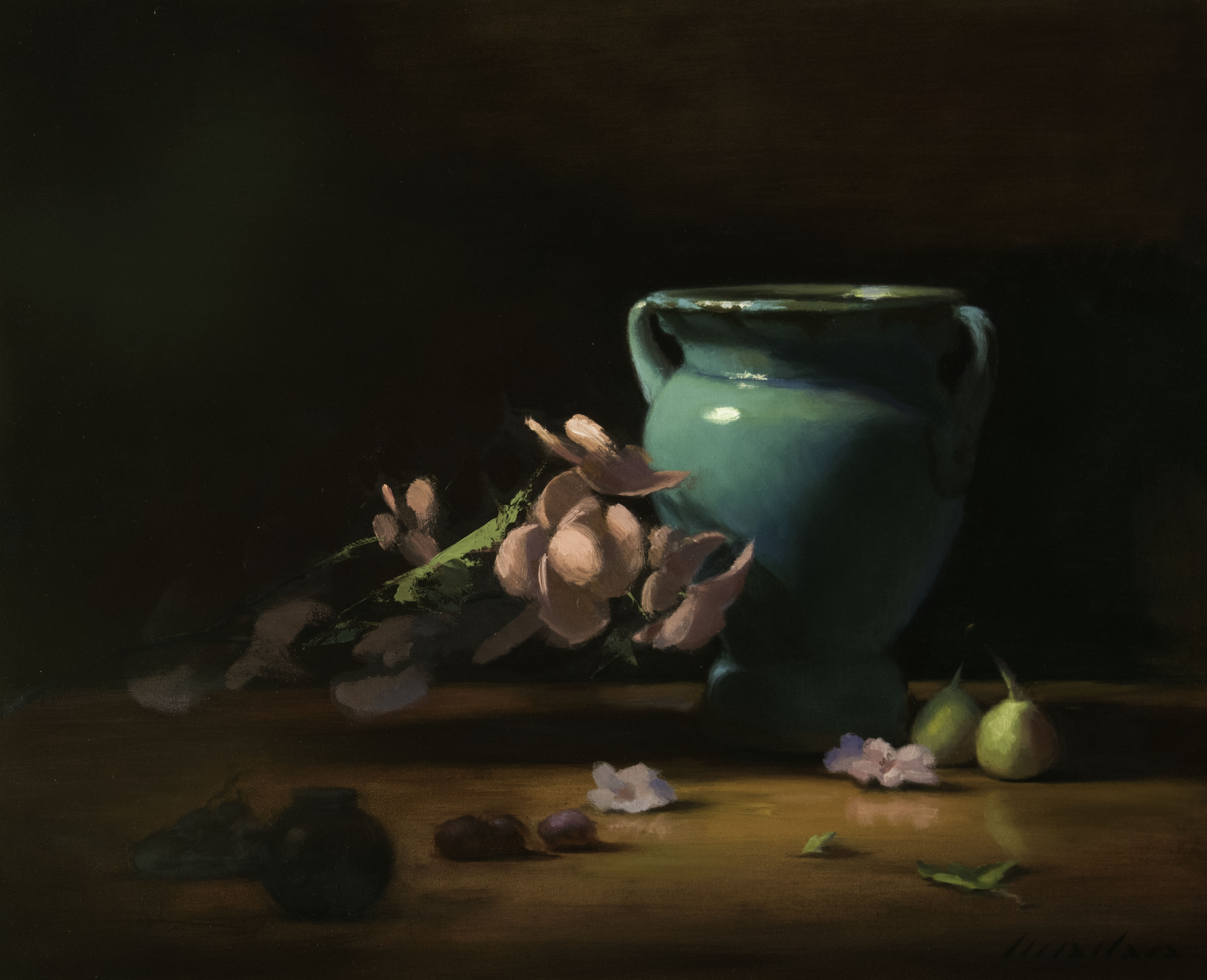 Turquoise Vase with Flowers