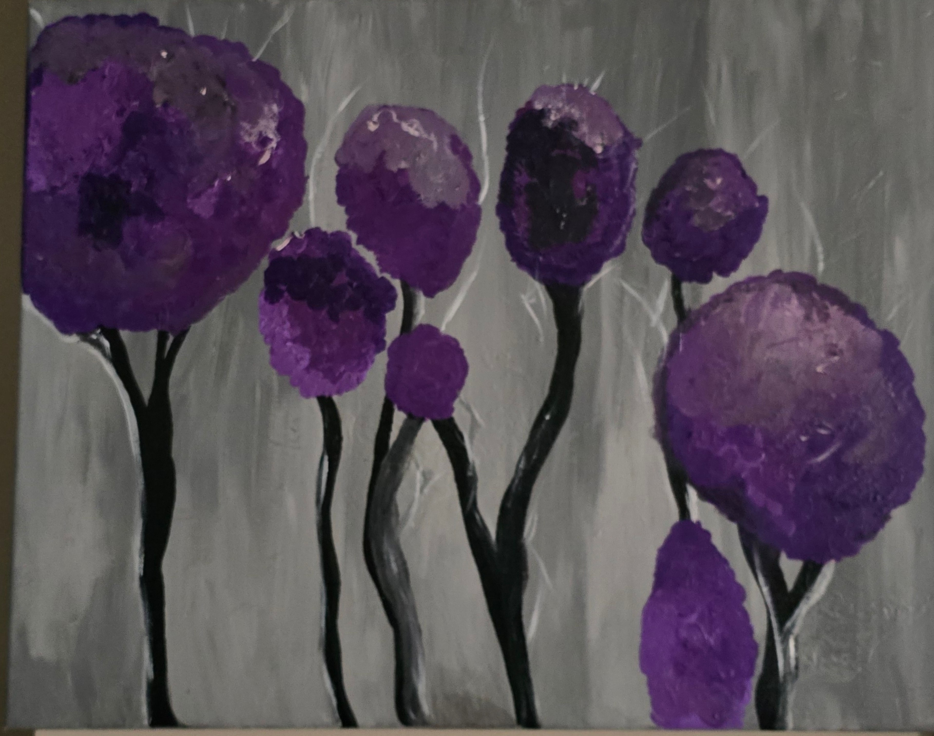 "22×28" Purple Trees