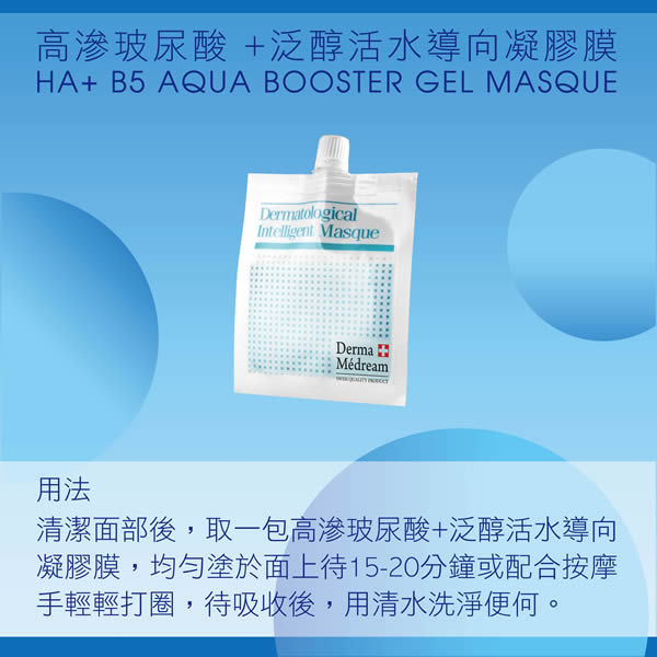 Derma Médream 高滲玻尿酸 +泛醇活水導向凝膠膜（已停產）用法