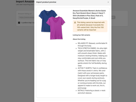Import listings from Amazon to Shopify