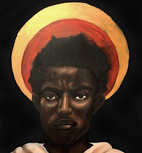 oil painting of saint Moses the Black