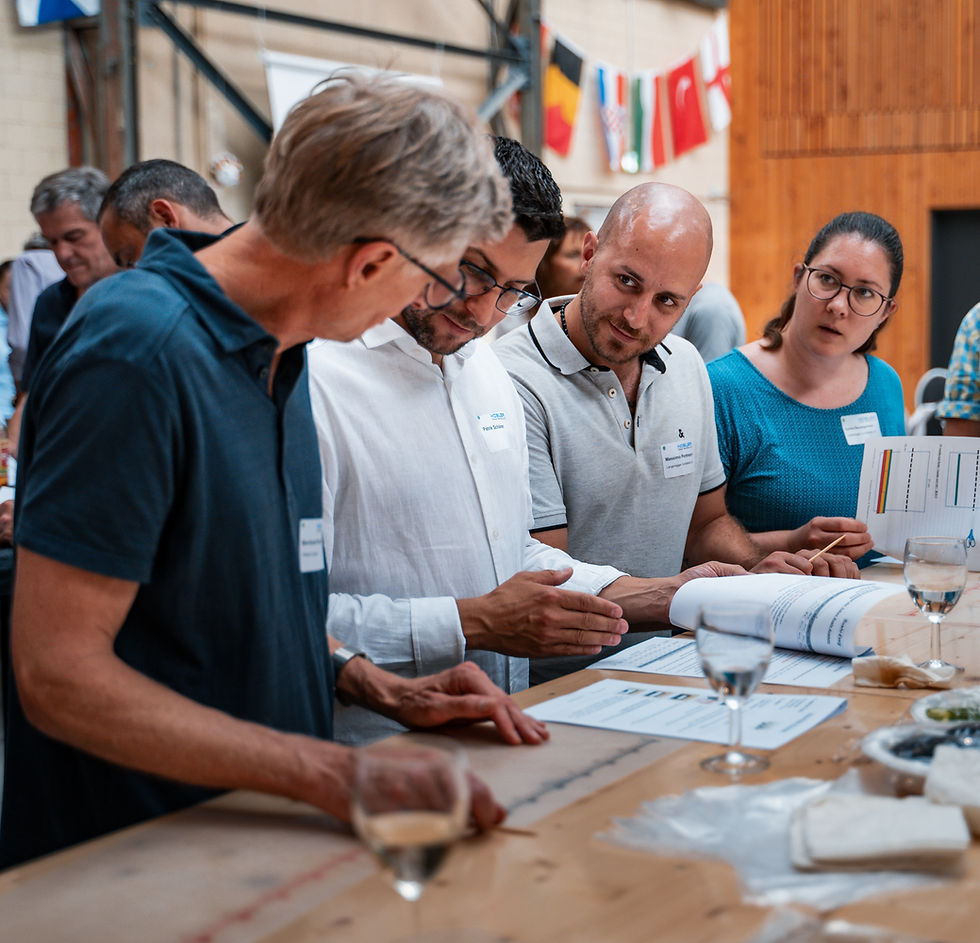 Business guests networking during a corporate event in Switzerland