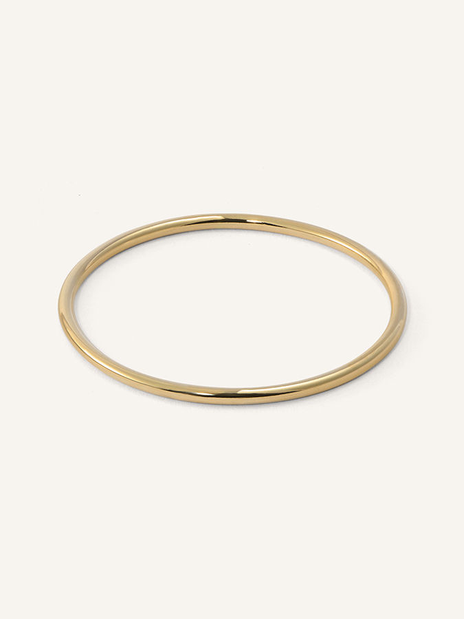 Solid Yellow Gold 3mm Round Wire Bangle