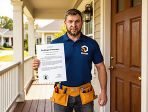 nsured professional handyman from Hman Services holding a Certificate of Insurance (COI)