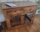 Assebmle the dog crate with 2 drawers