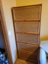 Assembling 10 layer rectangular freestanding bamboo shoe cabinet with doods