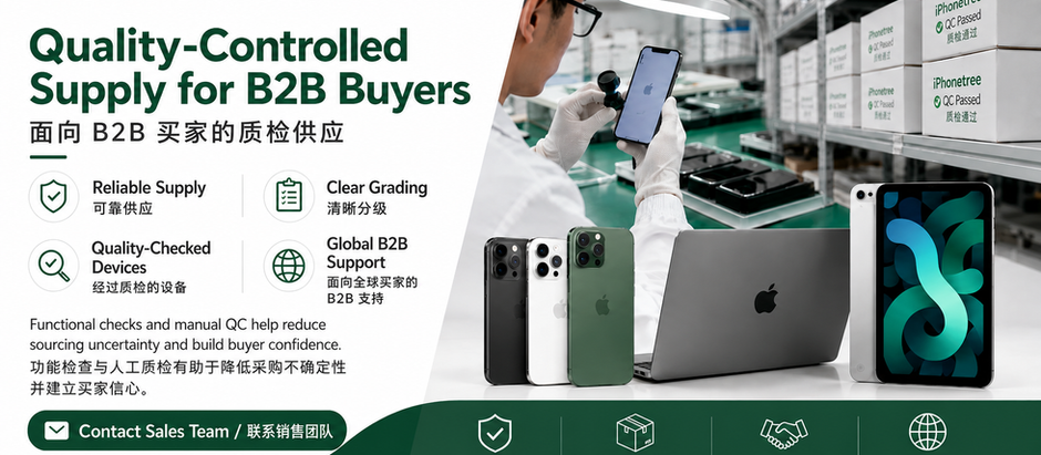 Quality control inspection for bulk pre-owned Apple device supply by iPhonetree