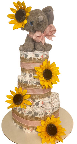 Small Sunflower Traditional Diaper Cake Baby By Britt