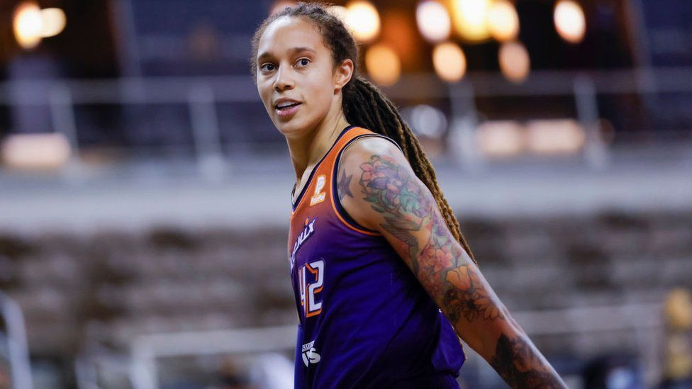 Brittney Griner in her Phoenix Mercury uniform