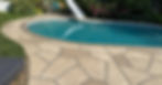 Resurfaced pool deck with RenuKrete natural stone concrete look - Sandstone