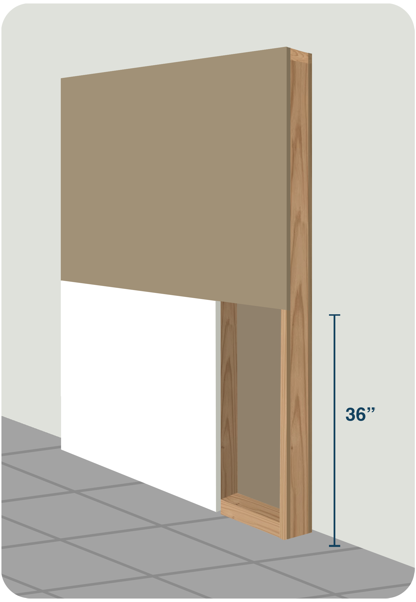 EnduraFlood panel height comparison showing 36" installation height