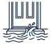 Icon showing floodwater entering a home through an exterior door threshold