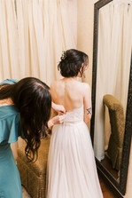 bride getting dressed