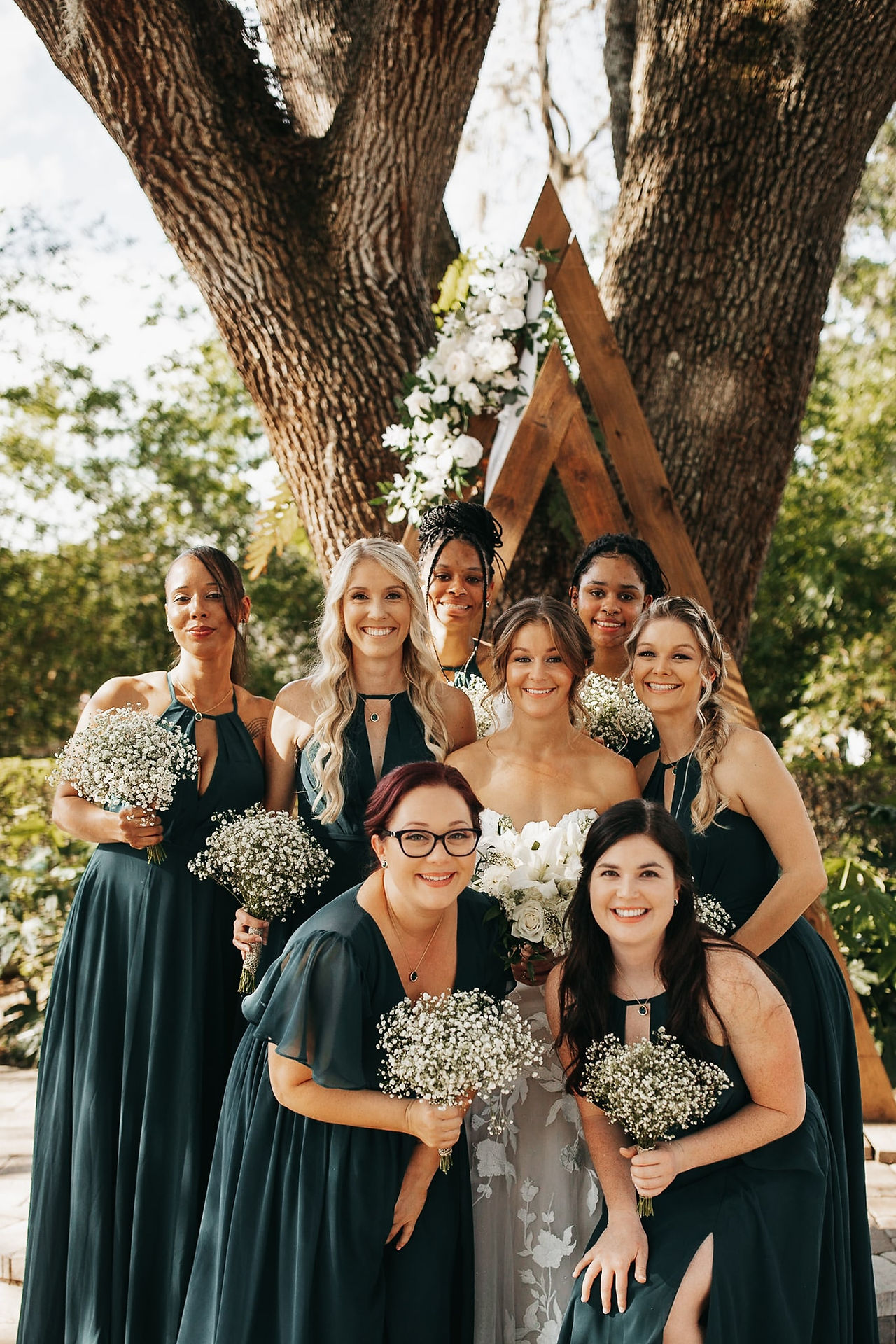 bridal party close up photo