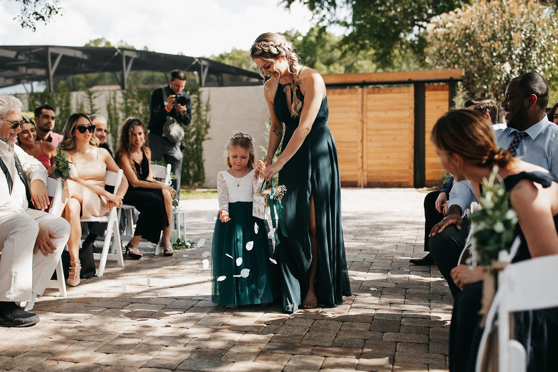 Flower girl down the aisle