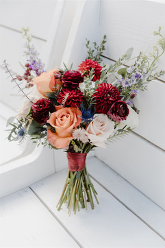 Jewel-toned bridal florals