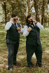 Cool groom and groomsman photo