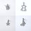 Miniature : 4 pendentifs en acier inoxydable argenté. Licorne, ourson, étoile, papillon. Autres modèles au choix
