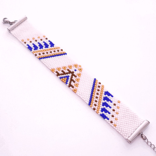 Bracelet Cheyenne LOL - Perles De Verre Noir Et émail - Style Bohème, Longueur Ajustable, Sans Fermoir