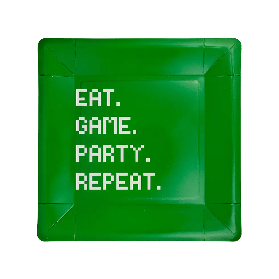 Game Party Square Paper Plate