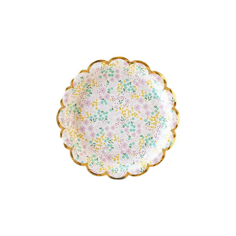 Ditsy Floral Round Scallop 7" Plate